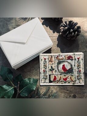 cardinals and chickadees notecards